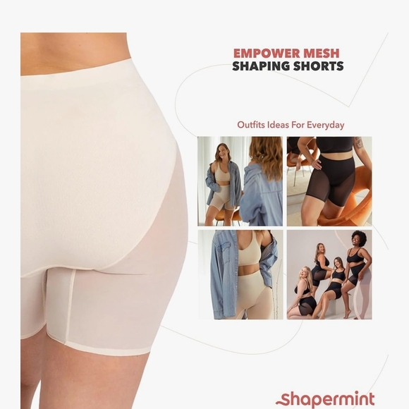 Women's High-Waisted Shapewear Shorts - Tan (Shapermint) - Picture 4 of 5